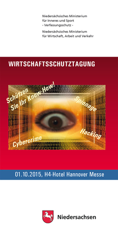 Titelbild des Flyers zur Wirtschaftsschutztagung 2015