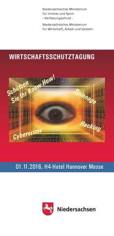 Flyer-Titel der Wirtschaftsschutztagung 2016