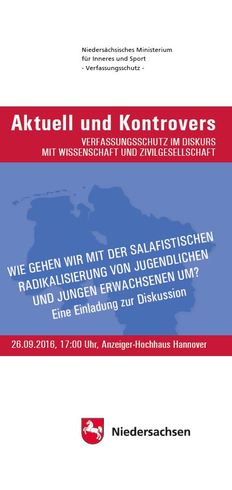 Flyer "Wie gehen wir mit der salafistischen Radikalisierung von Jugendlichen und jungen Erwachsenen um?"