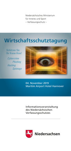 Titelseite Flyer Wirtschaftsschutz-Tagung 04.11.2019