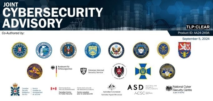 Die Aufnahme zeigt den Schriftzug "Joint Cybersecurity Advisory" und die Logos der Partnerbehörden (Quelle: FBI)