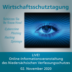 Titel der Wirtschaftsschutztagung am 2. November 2020